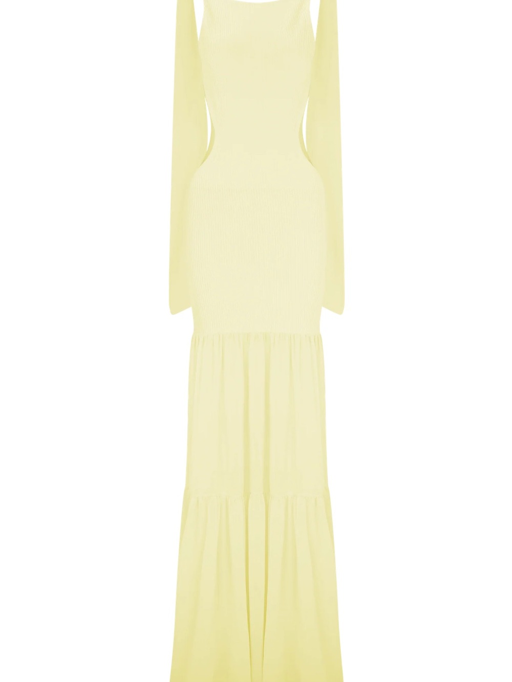 Haille Knit Chiffon Maxi Dress in Lemon - Picture 7 of 7